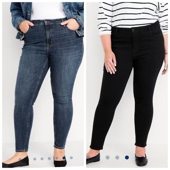 Bundle Old Navy Mid Rise Rockstar Super Skinny Jeans (2) Size 16, 16 Long - Picture 1 of 14